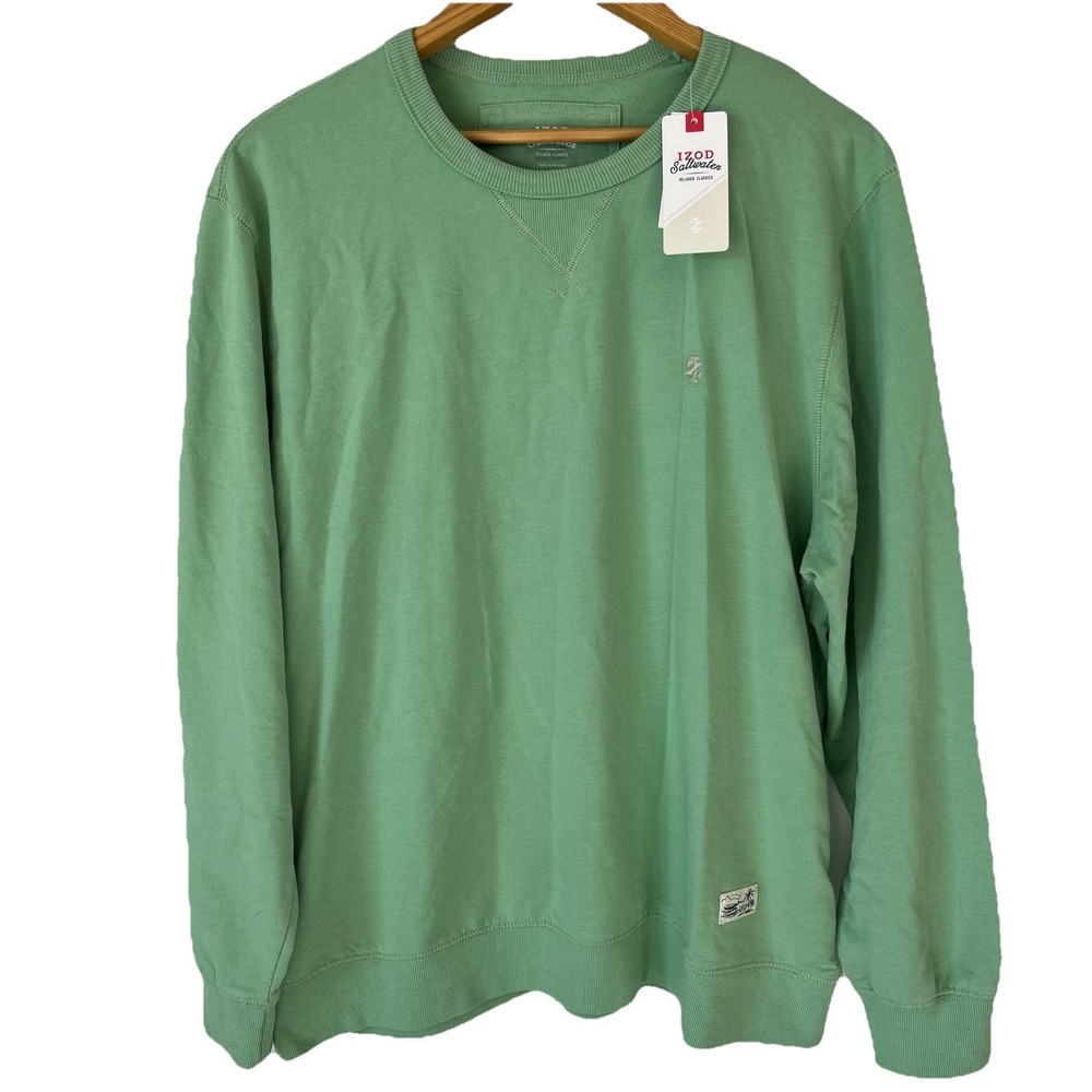 IZOD‎ Saltwater Pullover Relaxed Classic Terry Crew Neck Pullover Men's Size 2XL - Picture 2 of 13